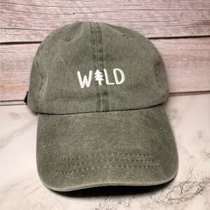 Green 'WILD' Embroidered Cap